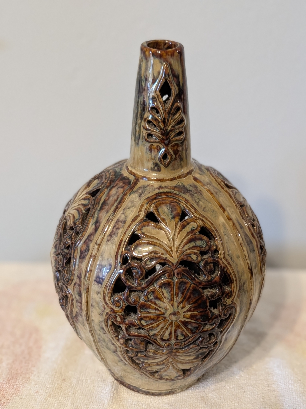 Tare Open Work Ceramic Piece, Resembling Mid Century Pottery
